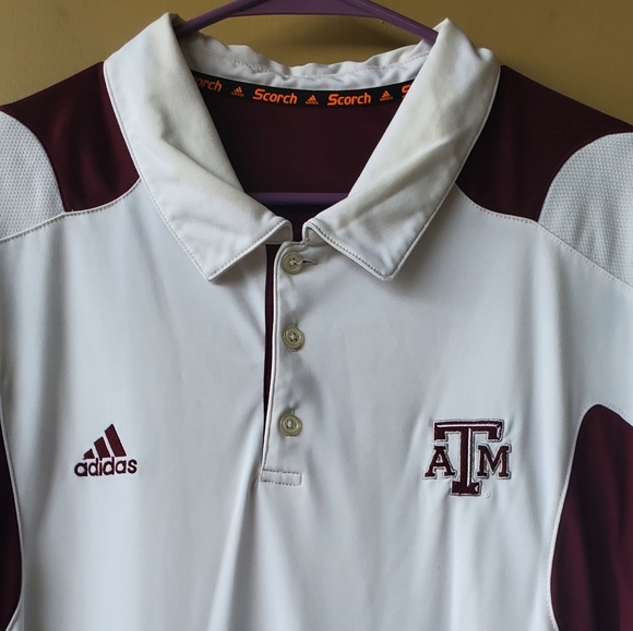 Mens Adidas Texas A&M white Polo - Picture 3 of 11